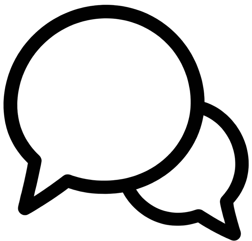 Chat bubbles icon.